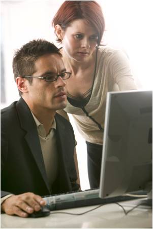 Man Woman Computer