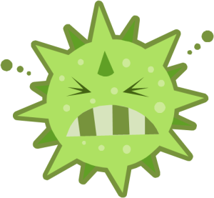 cartoon image of a Bateria or Germ 