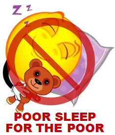Sleep Apnea and Poverty characterized by "Poor Sleep For The Poor" cartoon