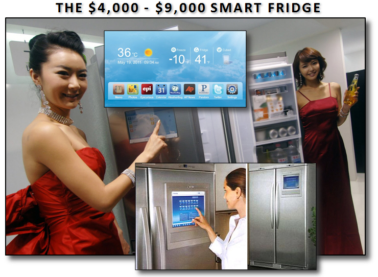 A smart refrigerator with integrated display can cost upwards of $4,000.